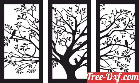 Download Tree Panels Wall Art 0lcjf High Quality Free Dxf Files