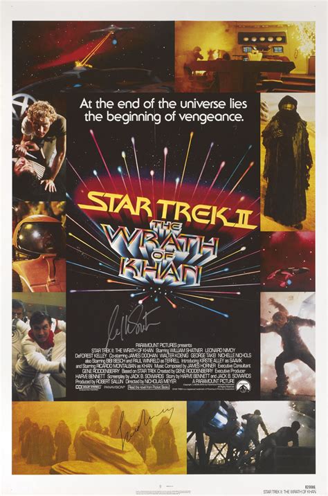 Star Trek Ii The Wrath Of Khan 1982 Poster Us Signed By William