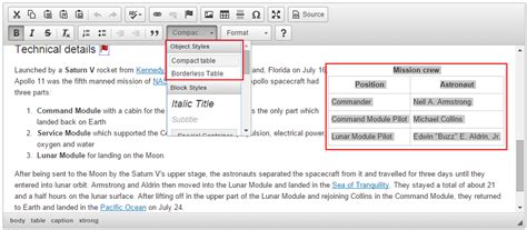 Styles Ckeditor Documentation