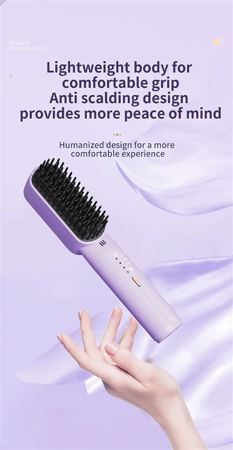 Dual Purpose Portable Usb Rechargeable Fast Heating Hot Comb Hair Straightener Mini Cordless