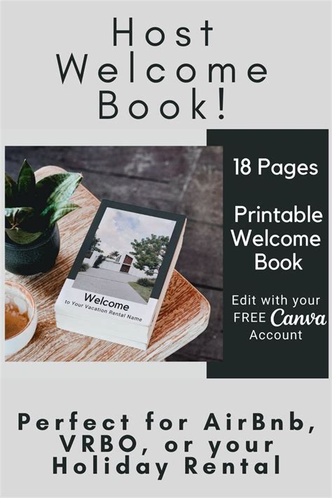 Airbnb Welcome Book Template Canva Template Welcome Book Home Rental