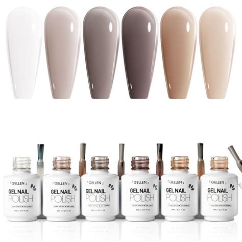 Gellen Jelly Gel Nail Polish Translucent Gel Polish Kit Sheer Pink Nude Milky White Trendy
