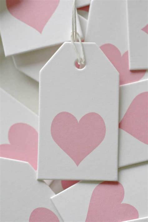 Label Karton 4x7cm Wit Met Hartje Roze Label123