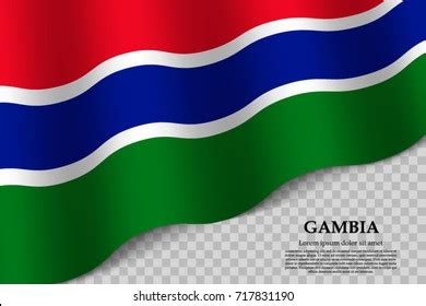 Waving Flag Gambia On Transparent Background Stock Vector Royalty Free