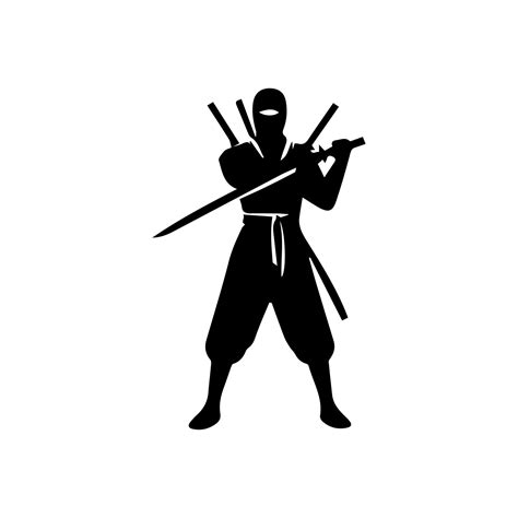 silhouette of ninja on a white background 48073248 Vector Art at Vecteezy