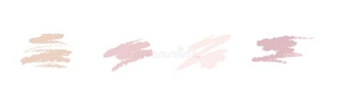 Set Of Nude Cosmetic Watercolor Brush Strokes Isolated On White Make Up Colors Stock Vector