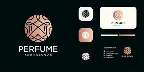 Luxury Perfume Logo With Bottle Design And Business Card Template