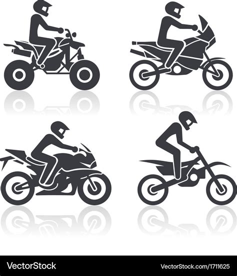 Motorcycle Icons Set Royalty Free Vector Image