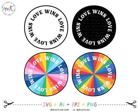 Miss Tiina Svg Cutting Files Love Wins Rainbow Svg