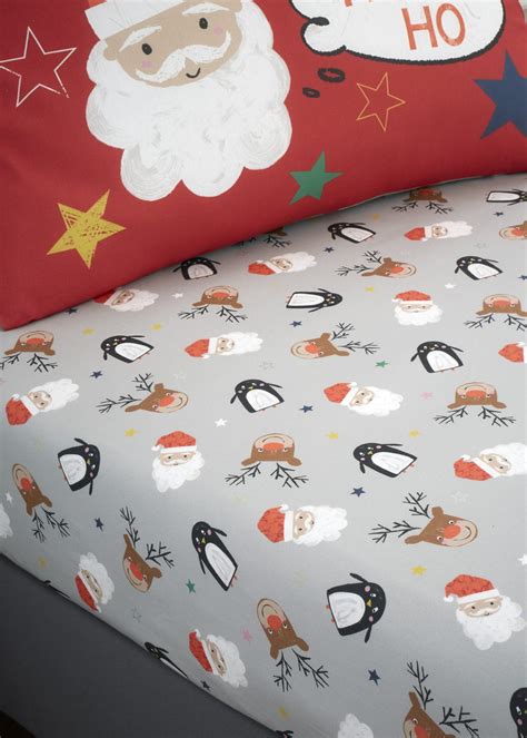 Bedlam Christmas Ho Ho Ho 25cm Fitted Bed Sheet Matalan