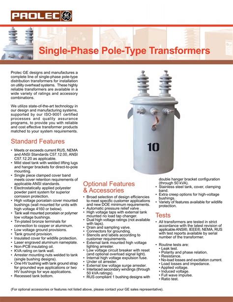 Single Phase Pole Type Transformers ProlecGE