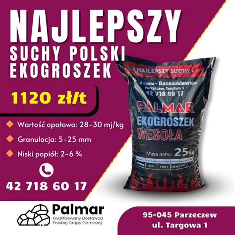 Polski węgiel ekogroszek 28 30mj wysokokaloryczny wesoła szeroki wybór