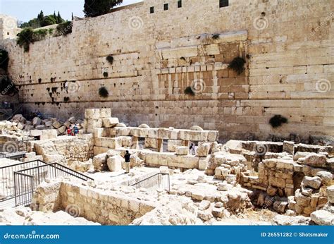 Arco Occidental De Jerusal N Robinson De La Pared Foto De Archivo