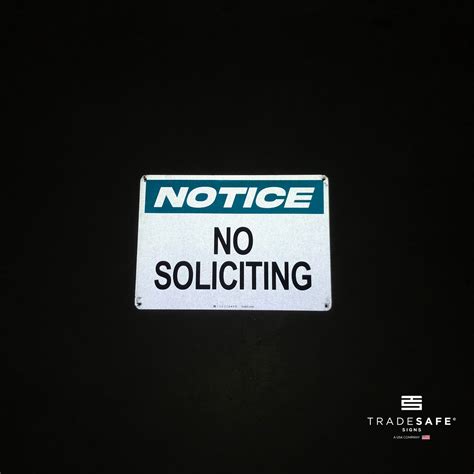 No Soliciting Sign Aluminum Notice Sign Tradesafe