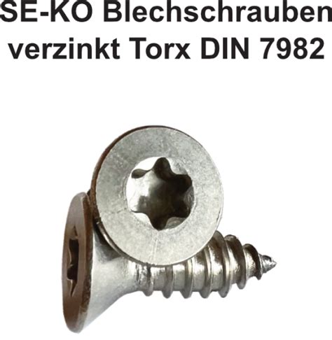 Torenko Ch Senkkopf Blechschrauben Torx Verzinkt DIN 7982