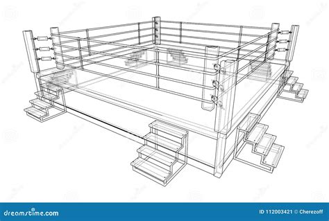 Boxing Ring Isolated On White Background Stock Vector Illustration Of