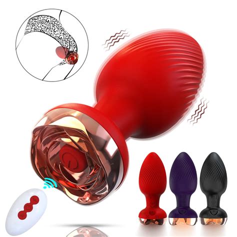 Aizhilian Nouveau design Monroe Rose Silicone choc électrique Vibrant Sex Toys Anal Butt Plug
