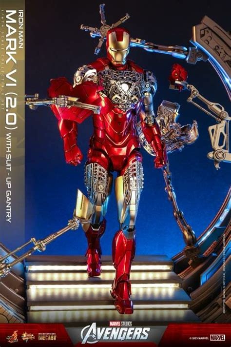 Hot Toys The Avengers Iron Man Mark VI Ver And Suit Up Gantry Figure Set MMS D