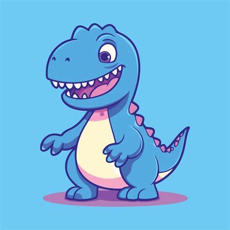 Ilustra O Em Vetor Personagem Dinossauro Dos Desenhos Animados Isolada