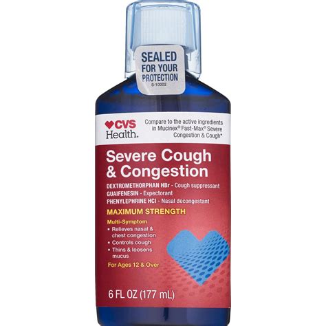 CVS Health Maximum Strength Severe Cough Congestion Relief Liquid 6 OZ