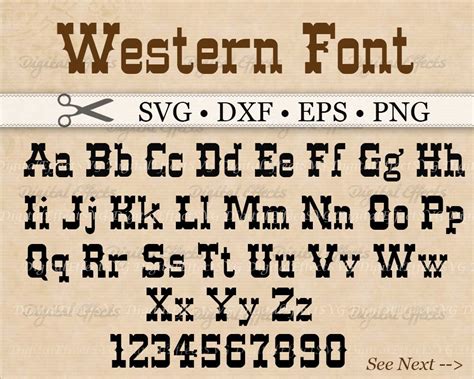 10 Western Style Number Fonts Images Western Style Font Alphabet