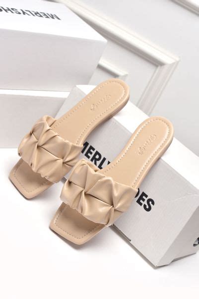 Dép Nữ Quai Ngang Big Size Merly 1592 Màu Nude Kem Giày Nữ Merly