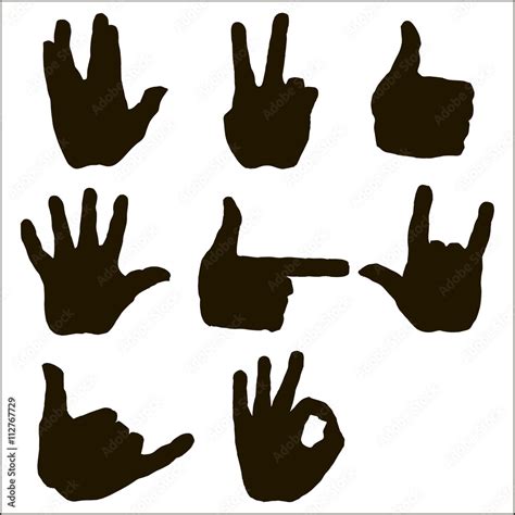 Vector set of hand gesture Stock Vector | Adobe Stock