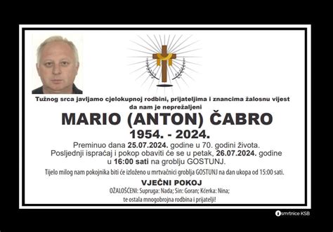 Mario Anton Abro Osmrtnice Ksb