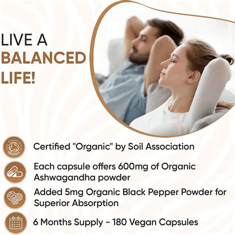 Organic Ashwagandha Capsules High Strength 180 Vegan Capsules Not