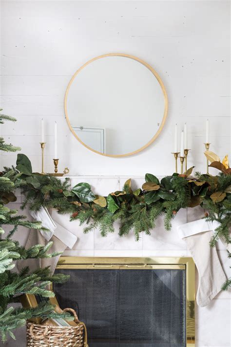 Simple Mantel With Magnolia Greenery Zevy Joy