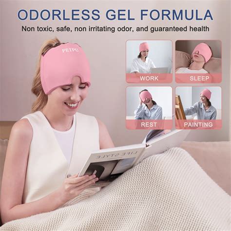 Snapklik Migraine Relief Cap Soothing Headache Ice Pack Cooling Gel Hat Hot Cold Therapy