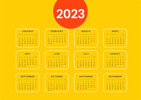 Ilustración Del Calendario 2023 Vector Premium