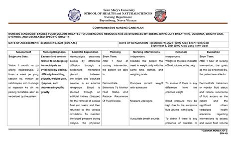 Solution Comprehensive Nursing Care Plan Ncm Rle Studypool