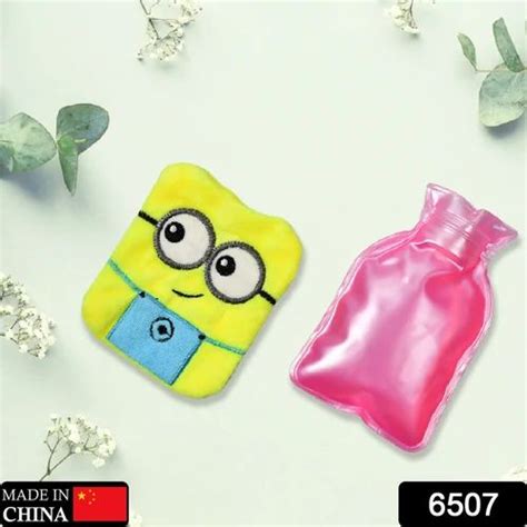 6507 2eye Minions Small Hot Water Bag With Cover For Pain Relief Neck Shoulder Pain And Hand