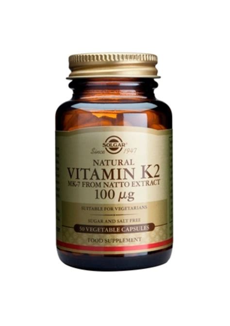 ВИТАМИН К2 100мкг растителни капсули 50 бр. СОЛГАР VITAMIN K2 100mcg ...