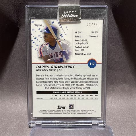 Topps Pristine Darryl Strawberry Encased Blue Pristine Refractor