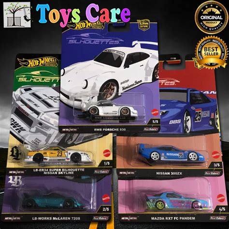 Hot Wheels Premium Silhouettes 2025 Set Of 5 Pcs RWB Porsche LB Nissan Skyline McLaren Mazda