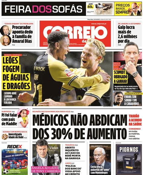 Capa Correio Da Manh Outubro Capasjornais Pt