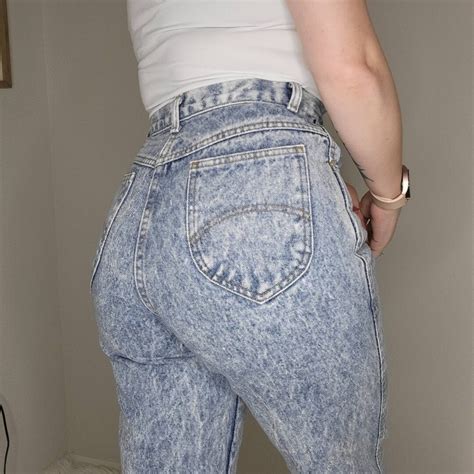 Vintage Chic Acid Wash High Waisted Jeans Size Etsy