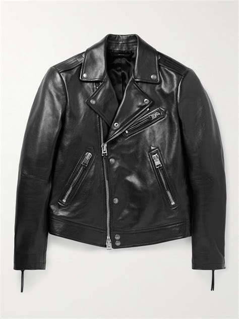 TOM FORD Slim-Fit Full-Grain Leather Biker Jacket for Men | MR PORTER