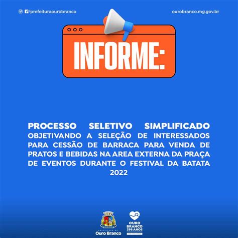 Prefeitura Municipal De Ouro Branco PROCESSO SELETIVO SIMPLIFICADO