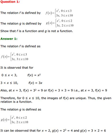 Mp Board Class 11th Maths Solutions Chapter 2 Relations And Functions