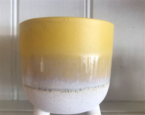 Mojave Glaze Yellow Planter Etsy