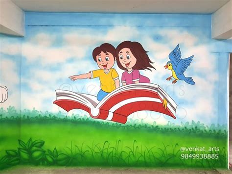 Play School Wall painting | School wall art ideas, School wall art ...