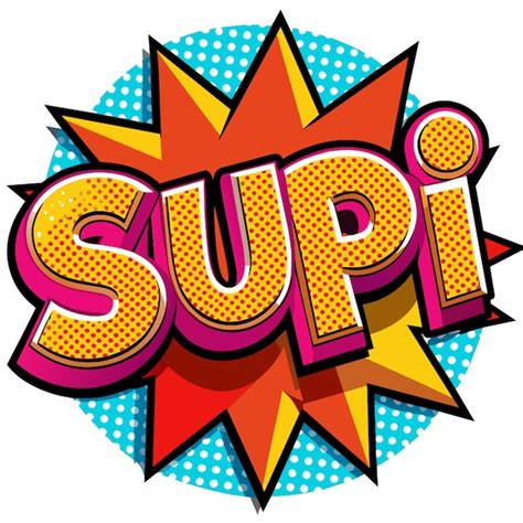 Supi estilo de texto pop art fundo branco ilustração vetorial kawaii ...