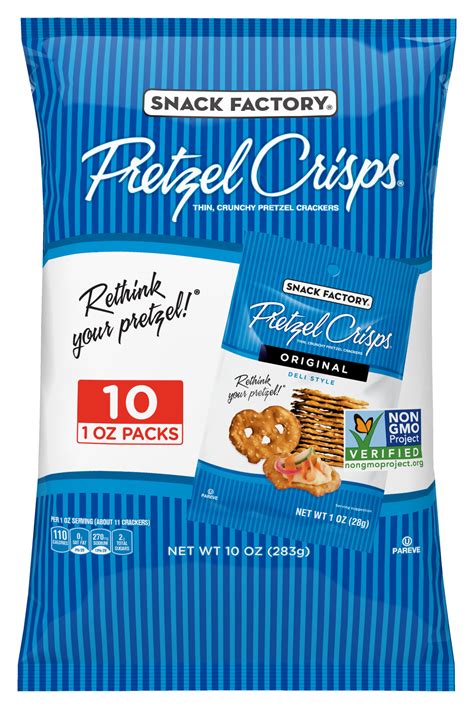 Snack Factory Pretzel Crisps Original Flavor Snack Packs Individual