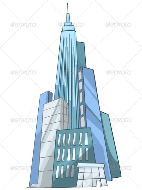 Cartoon Skyscraper #GraphicRiver Cartoon Illustration Skyscraper ...