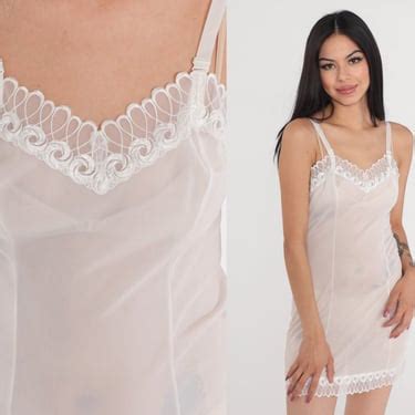 Sheer White Slip Dress 70s Lingerie Mini Dress Shop Exile Tucson AZ ATTIC