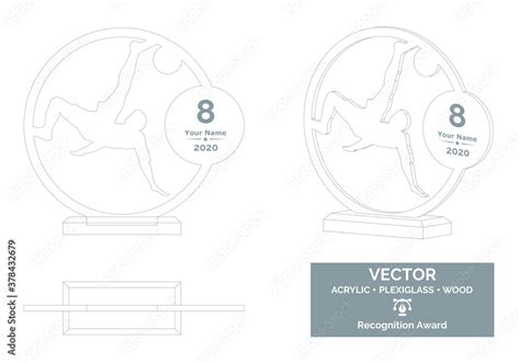 Football player trophy vector template, Soccer player trophy template ...