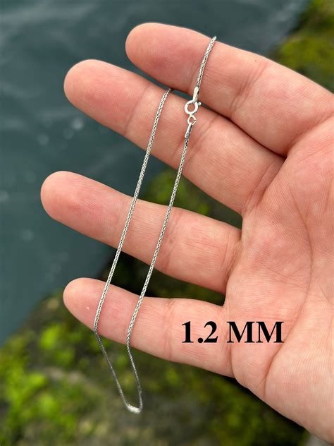 Sterling Silver Foxtail Chain Thin Foxtail Necklace Bali Chain